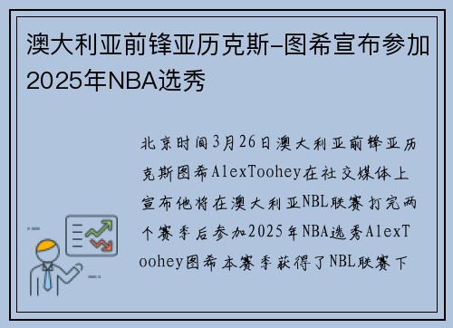 澳大利亚前锋亚历克斯-图希宣布参加2025年NBA选秀